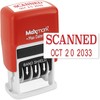 MaxMark Self-Inking Rubber Date Office Stamp with SCANNED Phrase & Date - RED INK (Max Dater II), 12-Year Band