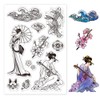 PH PandaHall Oriental Style Silicone Clear Stamps, Cherry Blossoms Rubber