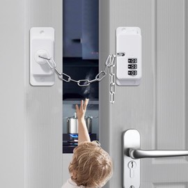 KIZZHISI Child Proof Door Lock (2 Pack), Door Locks for Kids safety & Window Locks, for Fridge Lock, Cabinet Locks, Cat Door Latch and Baby Proofing, Strong non-marking Adhesive No Drilling (White)