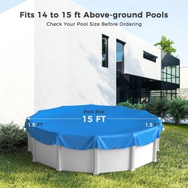 Future Way 18ft Round Pool Cover Heavy Duty Swimming Pool Cover for 15ft Above Ground Pool