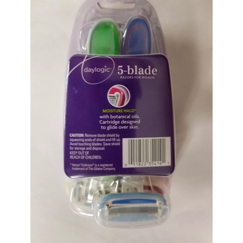 Daylogic 5-blade 4 razors for women moisture oils W/botanical oil
