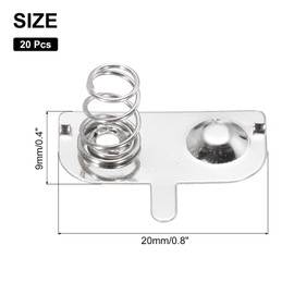 MECCANIXITY 20 Pcs Battery Spring Metal Contact Plate 20mm x 9.5mm Round Negative Positive Bipolar Conversion Nickeling Plate for Battery Holder Electronic Toys