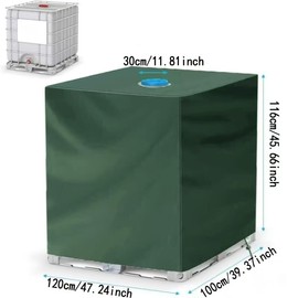 IBC Tote Cover for 1000l Rain Barrel,275 Gallon Outdoor Water Tank Protective Cover 1000l,Waterproof Water Tank Cove r for Rain Wate r Barrel (Green)