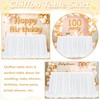 MODFUNS White Table Skirts for Rectangle Tables 6ft Chiffon Table