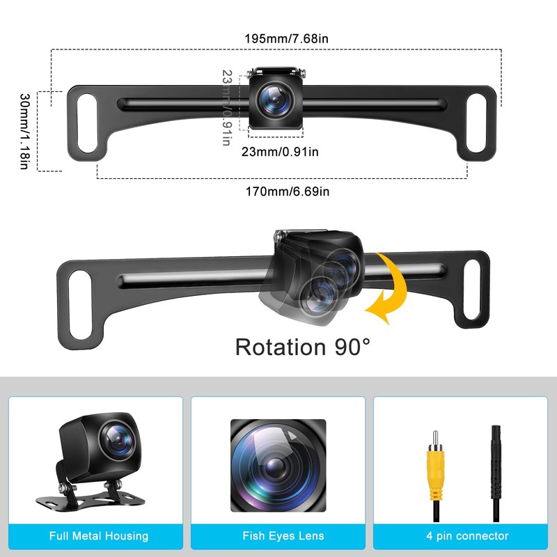 Backup Camera Rear View Reverse Camera HD License Plate Backup