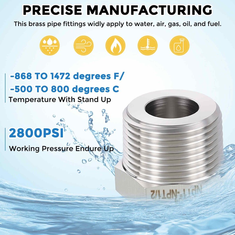 Kozelo 1pc 3/4" Female Right to 1/2" Female NPT Solid