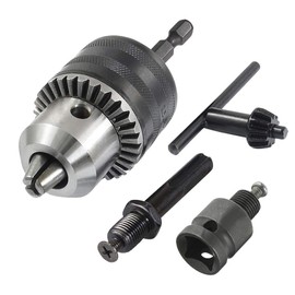 Yakamoz 1.5-13mm Capacity Key Drill Chuck Converter Conversion Tool with Quick Change 1/4" Hex, SDS Plus and 1/2" Socket Square Female Adapter