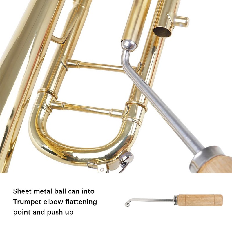 Trumpet Repair Tools Solid Wood Instrument Maintenance with 1 Sheet
