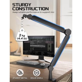 FIFINE FIFINE Mic Boom Arm, Microphone Stand with Cable Management Channel, Fully Adjustable, Heavy Duty Metal Mic Stand with Desk Mount Clamp for Podcast Recording Home Office-BM66