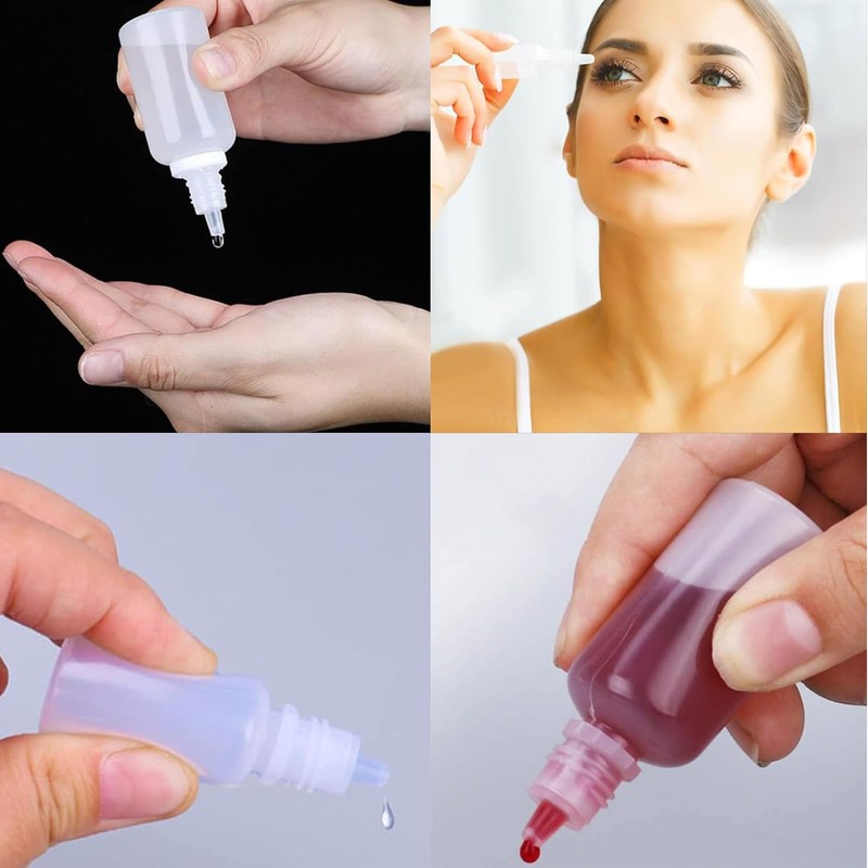 Recogwood 5pc 50ml Plastic Dropper Bottles, Translucent Squeezable Eye Dropper