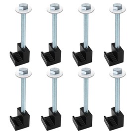 QYMOPAY Truck Tool Box Mounting Kit, No Drill Pickup Truck Bed Tie Downs Aluminum J Hooks No Drilling for Crossover Tool Box 8 PCS