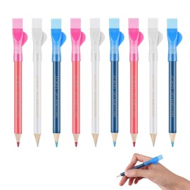 9 Pieces Water Soluble Stitching Chalk Sewing Marking Pen Fabric Drawing Pen Tailors Chalk Pencil Sewing Chalk Pencil Fabric Chalk Pencil Sewing Mark Pencil DIY Process Marking Pen (Blue+Red+White)