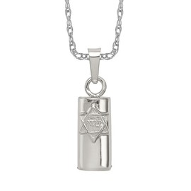 Ice Carats Designer Jewelry USA 925 Sterling Silver Mezuzah Scroll Prayer Jewish Necklace - Pendant Only