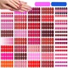DANNEASY 40 Sheets Red Nail Wraps for Women Solid|Glitter|Gradient Nail