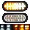 Partsam 2 Pcs 6.5 Inch Oval Amber/White Strobe Lights 24LED