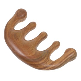 Baluue 1pc Wooden Massage Comb Green Sandalwood Hair Brush for Scalp Massage Static Skin-friendly Improves Circulation Relaxation Tool for Home Use