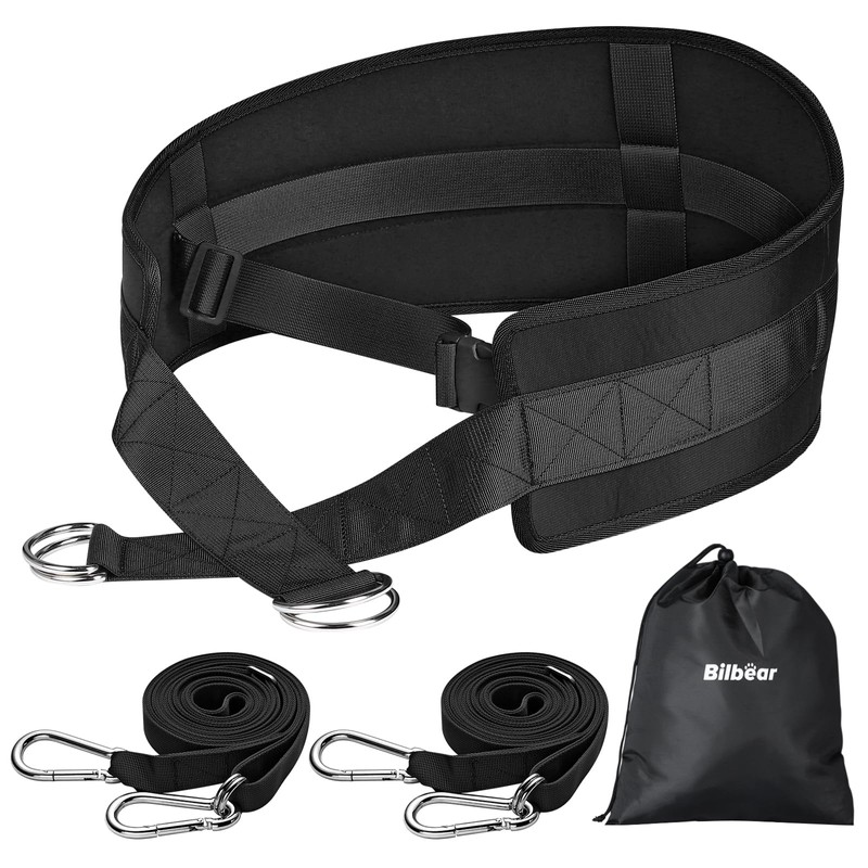 Bilbear Sled Pulling Belt,Adjustable Sled Training Waist Belt,Belt for Pulling,Weight
