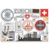 A5 Sticker Sheet Zurich Landmarks Vinyl Stickers - Switzerland Swiss