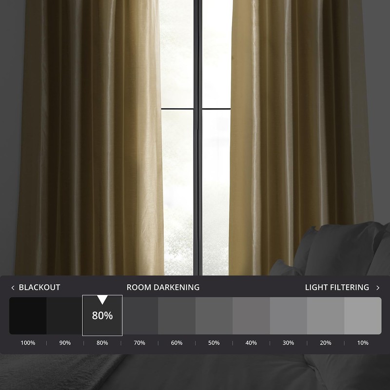 HPD HALF PRICE DRAPES Ruched Faux Dupioni Silk Curtains for