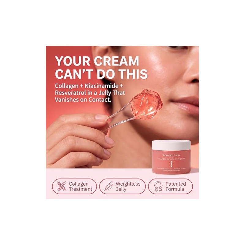 KoreanaSkin K-Beauty Inspired Collagen Jelly Cream - Face Moisturizer