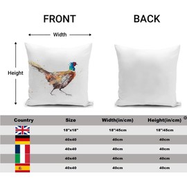 KUNQIAN Pheasant Cushion Cover Decorations Gift Pillow Cover Wildlife Animal Ornaments Throw Pillow Case Decor Home Livingroom Couch Sofa 18"x18"(45x45cm)