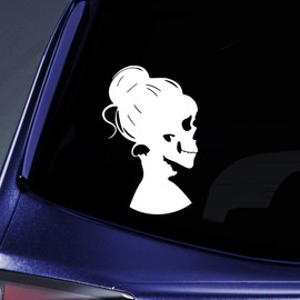 Bargain Max Decals Victorian Woman Skull Sticker Decal Notebook Car Laptop 5.5" (White)