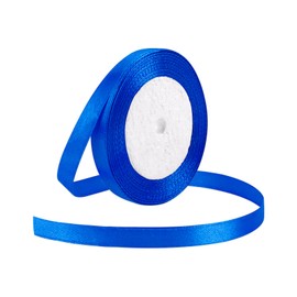 25 Yard Royal Blue Satin Ribbon Roll, 3/8 Inch Fabric Ribbon for Craft Bows Rose Bouquet, Holiday Gift Wrapping, Party Decoration