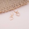 Cimenexe Bohemian Heart Dangle Earrings Gold Hollow Heart Drop Earrings