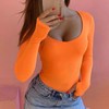 Women Long Sleeve Bodysuit Fashionable Charming Slim Fitting Body Leotard