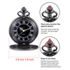 Quartz Pocket Watch for Men with Black Dial and Chain