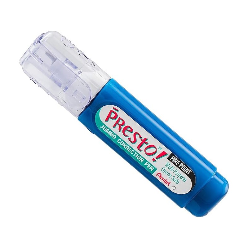 Pentel Presto! Jumbo Correction Pen, Fine Point, Metal Tip, White,