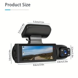 Dash Cam Front & Rear, Cardvr Video Dash, 1 Count Mini Dash Cam for Car with 32GB SD Card, 3.16 Inch IPS Screen 1080P HD Camera with Dual Lens