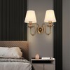 Aiwen 2-Light Bedroom Wall Lamps Polished Solid Brass Finish Wall