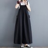 Momkong Maternity Jumper Dress - Summer Pregnancy & Nursing Friendly Black Blue/M