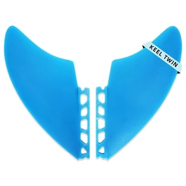 Single tabTwin Keel Fins - Twin Fin Fish Surfboard Fins Twin Keels - Smooth Fiberglass Flex (blue)