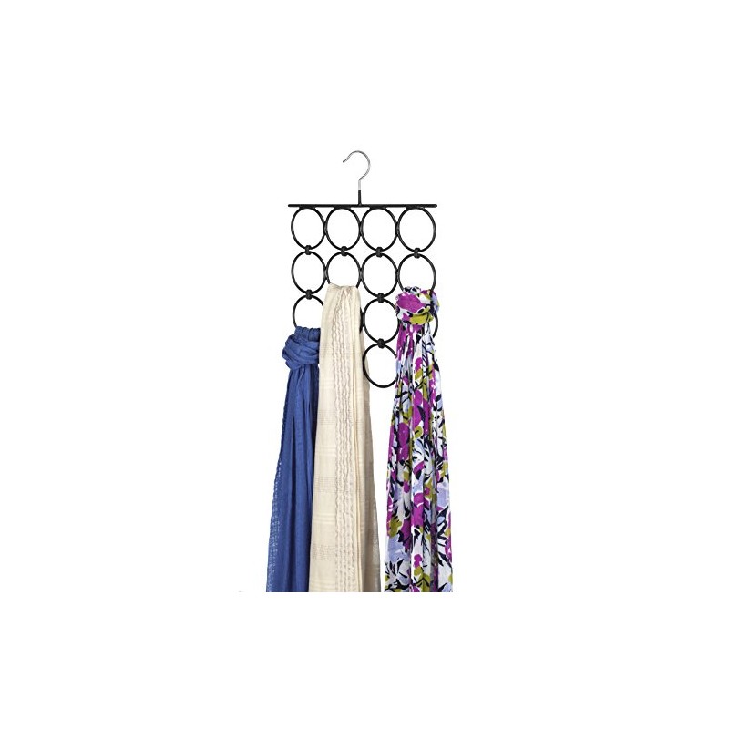 Whitmor Folding Scarf/Accessory Hanger, Black & Chrome, 0. 47 x