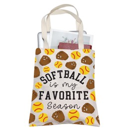 Softball is My Favorite Season Tote Bag Softball Gift Softball Player Gift Softball Lovers Bag for Women Softball Moms Gift (TB, Softball Tote CA)