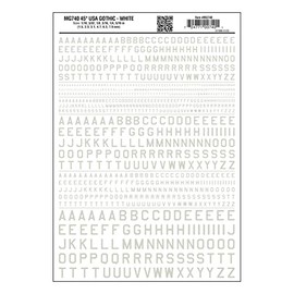 Gothic 45-Degree USA Letters, White