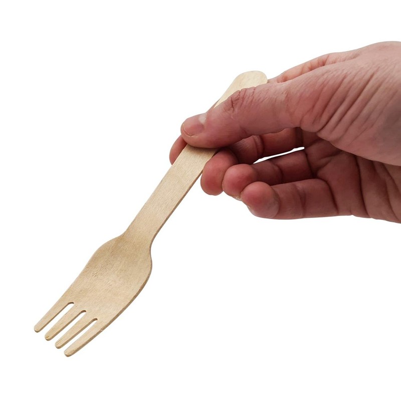 Wooden Forks Biodegradeable & Disposable Pack of 100