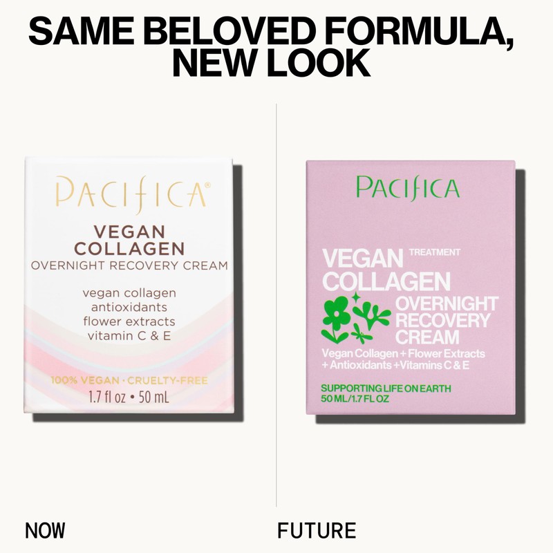 Pacifica Night Face Cream - Vegan Collagen Overnight Recovery Cream,
