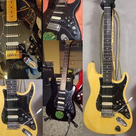 Humbucker Electric Guitar Pickguard Pickup with Singlecut Wiring Loaded Prewired Pickguard SSH Guitar Pickguard Swith Control Scratchplate Assembly for Fender Strat Guitar (Right Hand-Black-Black)