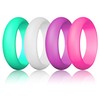LNQ LUNIQI Silicone Wedding Ring For women, Thin and Stackable