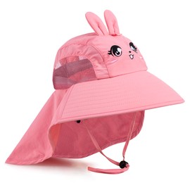 Kids Sun Hat UPF 50+ Boy Girl Protection Hat Wide Brim Beach Hats with Mesh and Adjustable Chin Strap
