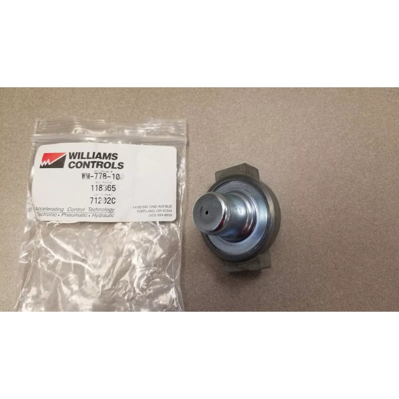 WILLIAMS CONTROLS 118365 / WM778-100 - Pressure Protection Valve, BY