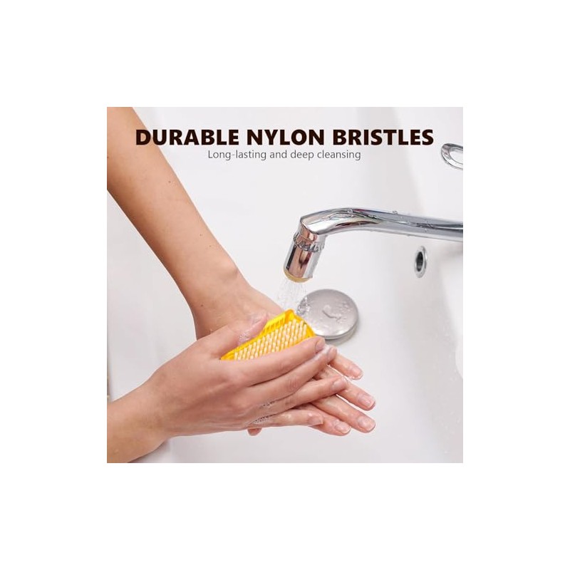 4 Pcs Double Sided Nail Brush, Nail Cleaning Brush, Plastic