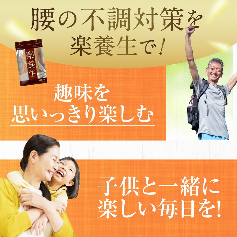 【指定医薬部外品】楽養生 腰痛 肩こり 血流改善 疲労回復 肩 首 腰 膝の不調 骨