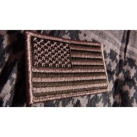 Tactical USA Flag Patch - Desert Tan 2"x3" Hook and Loop backing