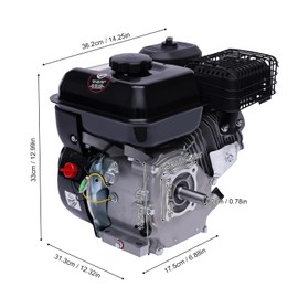LIAPDG 7.5 HP 4 Stroke Gas Engine, Pull Start Petrol Engine Replaces Compatible for Honda GX160 Air Cooled Single Cylinder OHV Gas Engine Motor for Cleaning Machines (Black)