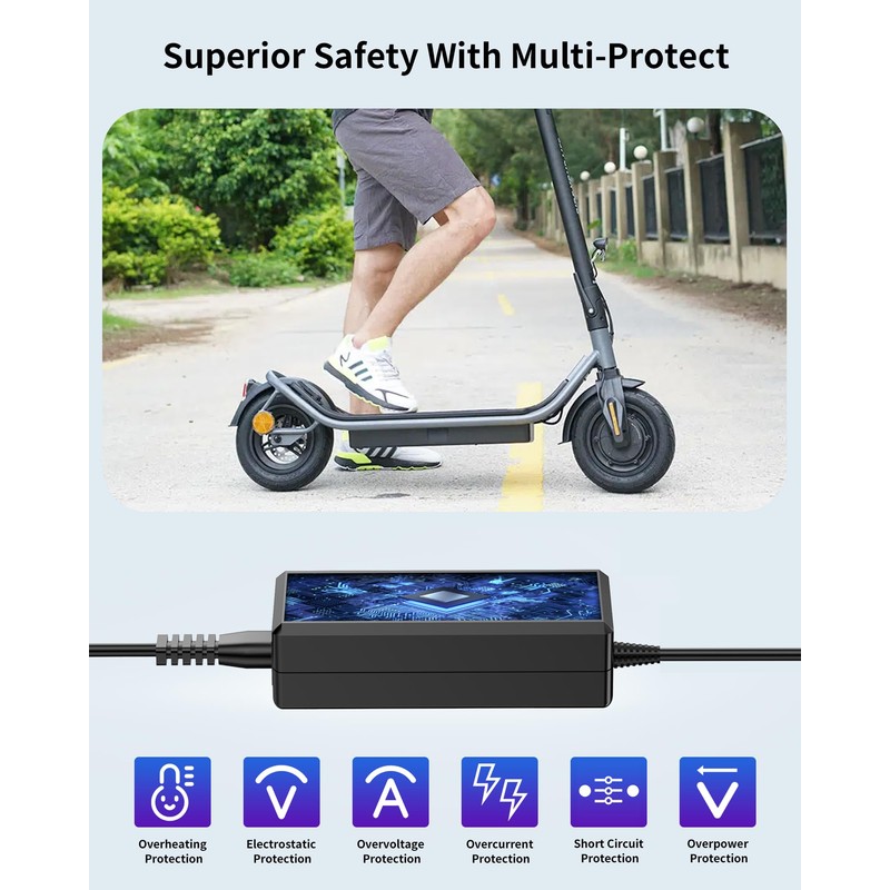 WUKUR 42V 1.7A Charger for Segway Ninebot Scooters Compatible with