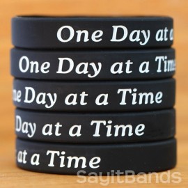 SayitBands 2 of One Day at a Time Wristbands - Encouragement, Reminder, Recovery Bracelets